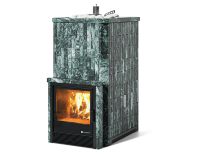 Южная 35 с топкой из парной в кожухе из змеевика. AISI430